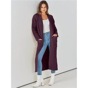 Womens Long Cardigan Sweaters Trendy plum